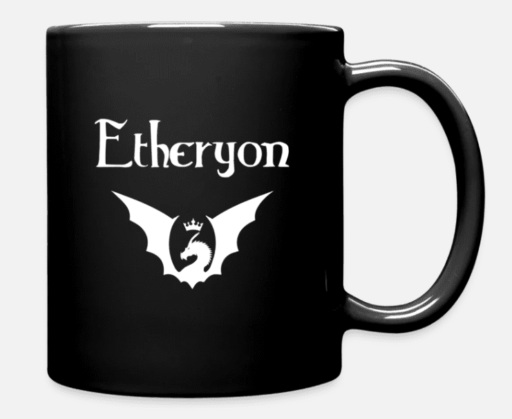 Mug noir avec le logo blanc Etheryon